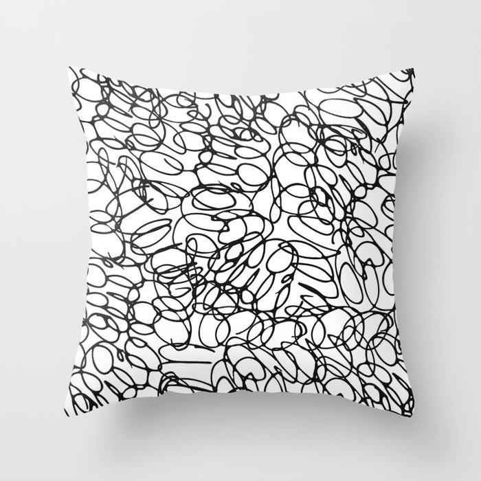 Just Scribbles Throw Pillow