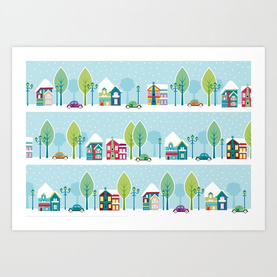 Ski house Art Print