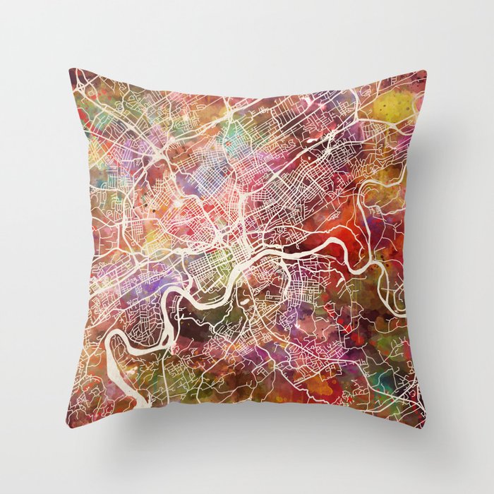 Knoxville map Throw Pillow