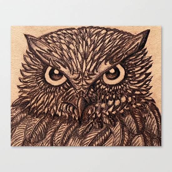 Fierce Brown Owl Canvas Print