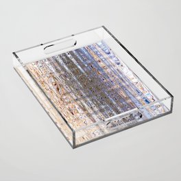 Light Zigzag Abstract In White And Blue Acrylic Tray