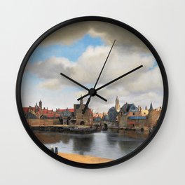 Johannes Vermeer - View of Delft Wall Clock | Oil, Viewofdelft, Oiloncanvas, Cityscape, Painting, Vermeer, Johannesvermeer 