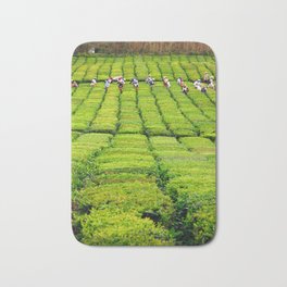 Porto Formoso tea gardens Bath Mat | Acores, Portoformoso, Teagardens, Plantations, Harvesting, Parallel, Green, Harvest, Workers, Saomiguel 