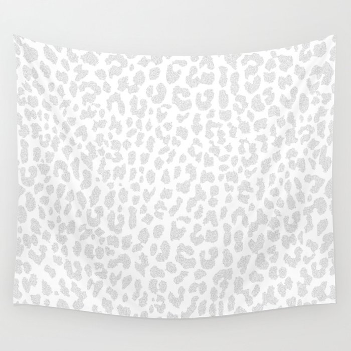 Pale Gray Leopard Wall Tapestry