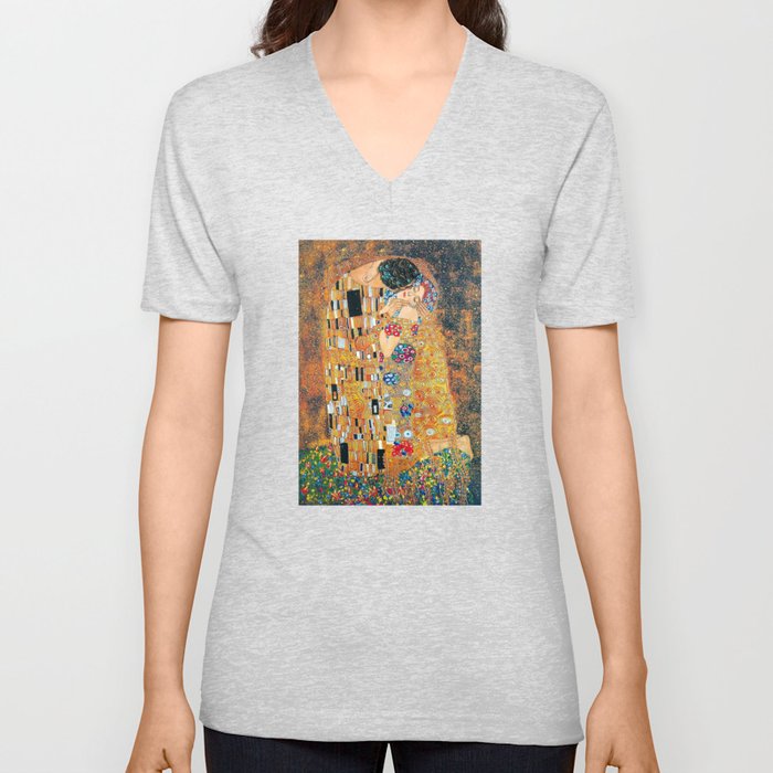 Gustav Klimt - The kiss V Neck T Shirt