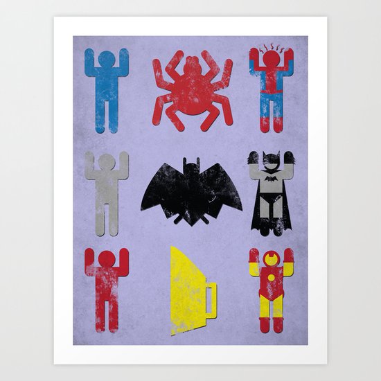Super Heroic Minimalism Remix Art Print