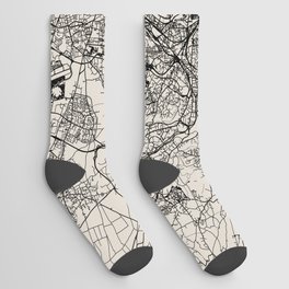 Lyon in France - Black&White Map Socks