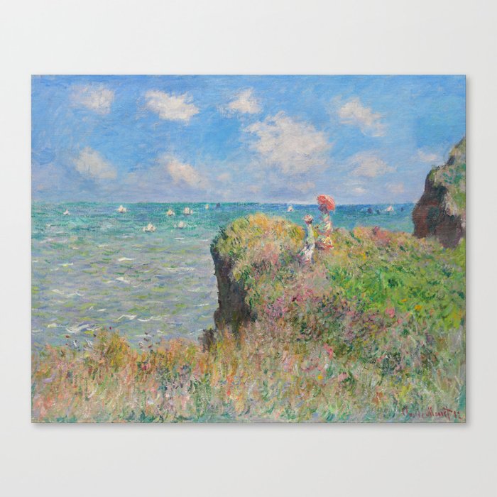 Claude Monet " Cliff Walk at Pourville" Canvas Print