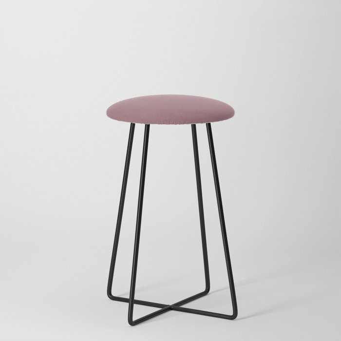 Mid-tone Pink-Purple Solid Color PPG Mauve Madness PPG1049-5 - All One Single Shade Hue Colour Counter Stool