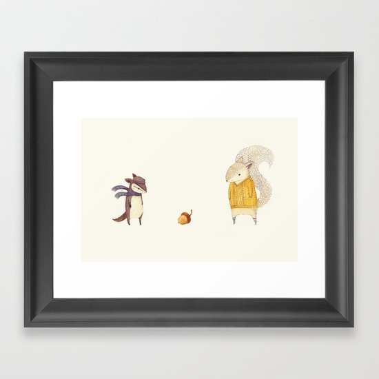The Last Acorn of Autumn Framed Art Print