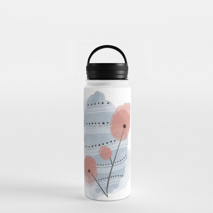 Abstract poppies  Water Bottle