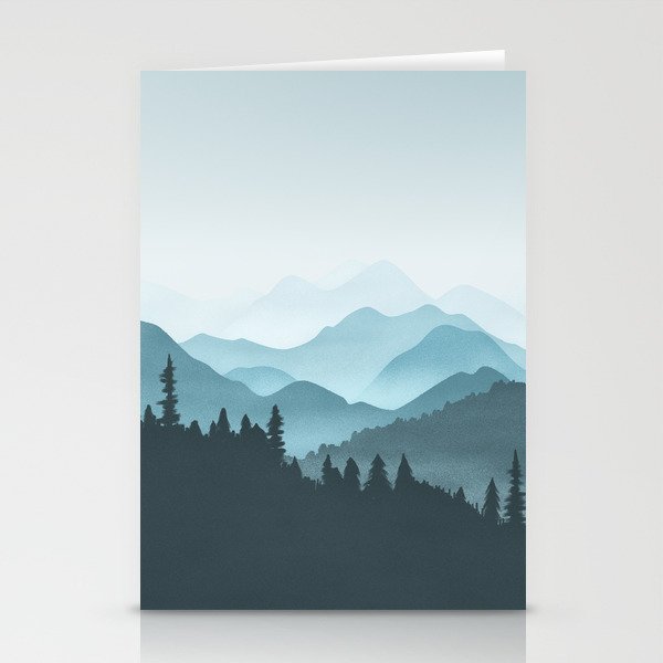 Teal Mountains Stationery Cards