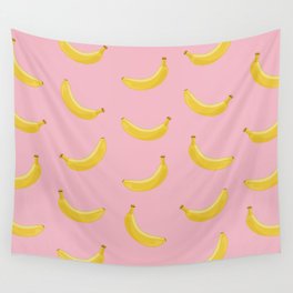 Banana in pink Wall Tapestry