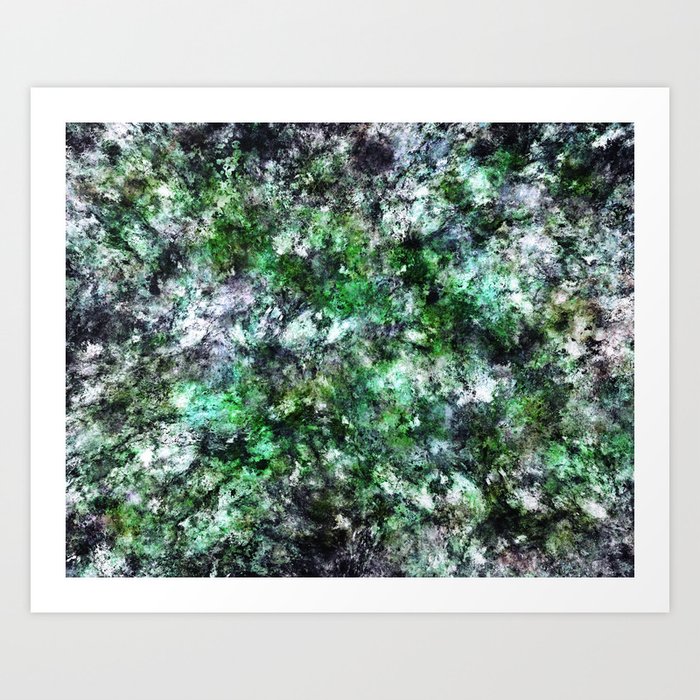 Granite moss and ice Art Print