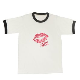 Lipstick lips and kisses T Shirt | Woman, Red, Romantic, Kiss, Concept, Sexy, Love, Illustration, Other, Pink 