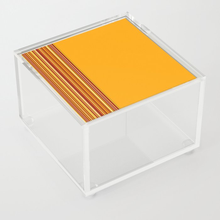 Yellow and warm stripes Acrylic Box