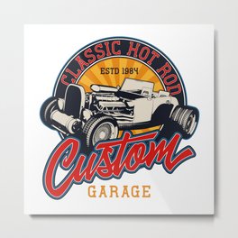 Hot Rod - Classic Racing Cars - bright Metal Print