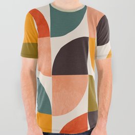 bauhaus mid century geometric shapes 9 All Over Graphic Tee
