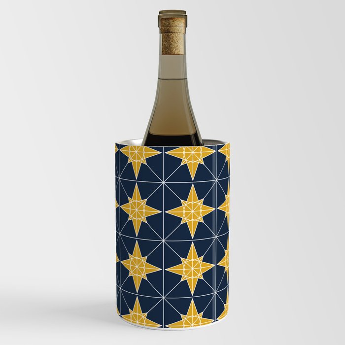 Geometric Gold Star Tiles Wine Chiller