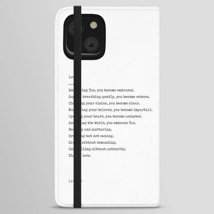 This is love - Lao Tzu Poem - Literature - Typewriter Print iPhone Wallet Case