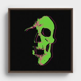 Skull - Lime Framed Canvas