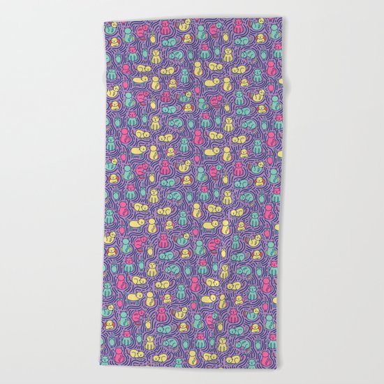 Bright cats Beach Towel