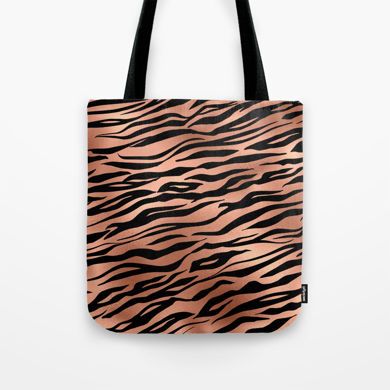 rose gold metallic tote bag