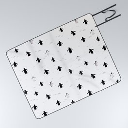 Penguins minimalistic pattern Picnic Blanket