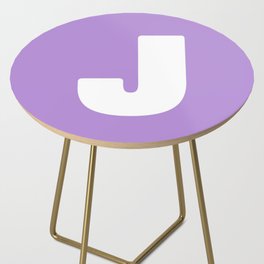 J (White & Lavender Letter) Side Table