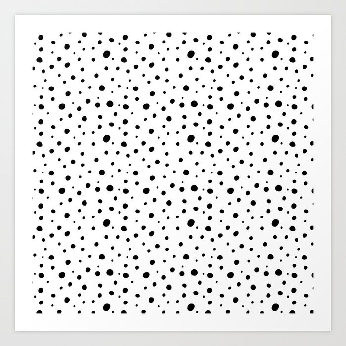 Black Dots on White Art Print