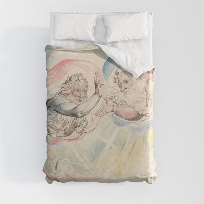 William Blake - St Peter and St James with Dante and Beatrice Duvet Cover