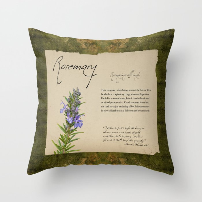 Herbal Apothecary: Rosemary Throw Pillow