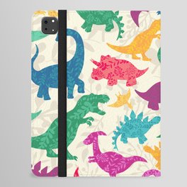 Dino Floral Silhouettes Light iPad Folio Case