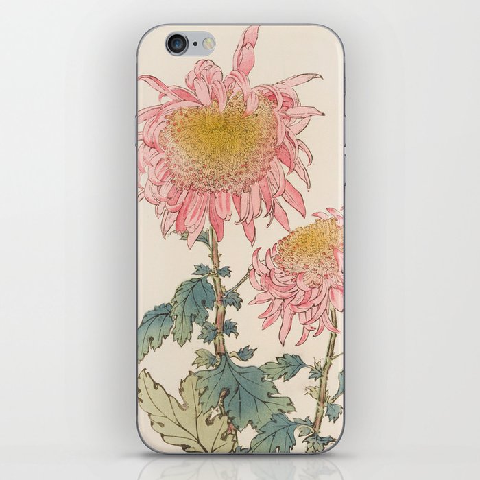 Japanese Chrysanthemum Woodblock Print #6 iPhone Skin
