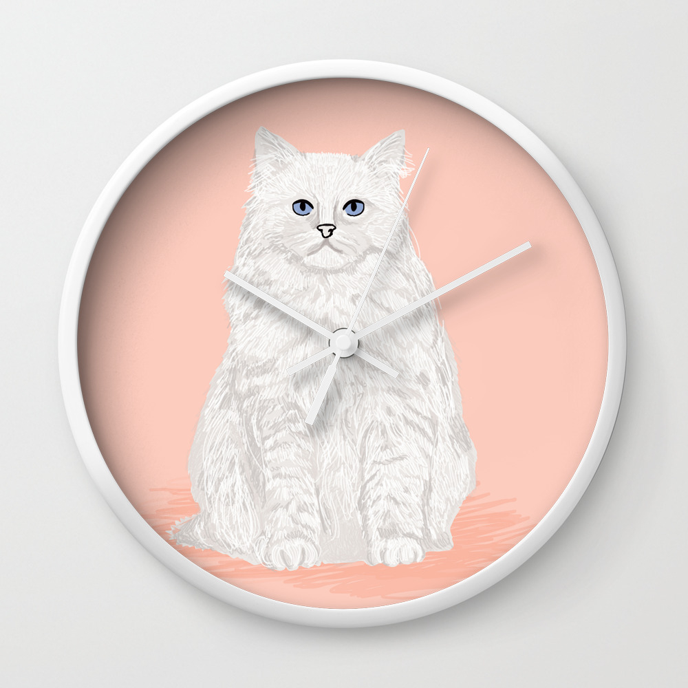 Fluffy White Cat Sitting Cat Gifts Perfect Cat Lady Presents White