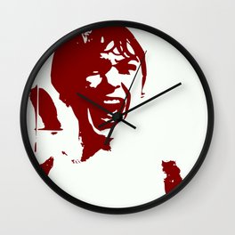 PSYCHO Wall Clock | Retro, Digital, Photo, Art, Shower, Contemporary, Digitalmanipulation, People, Famous, Black And White 