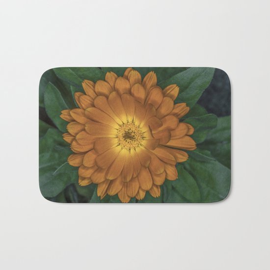 Orange Flower Bath Mat