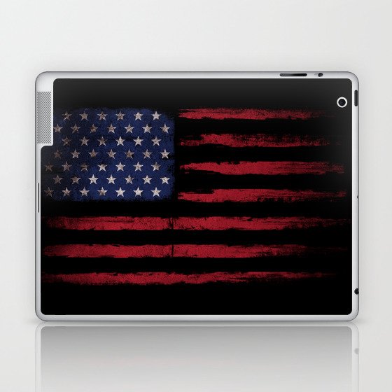United states flag Black ink Laptop & iPad Skin