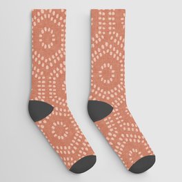 boho hexagon - terracotta Socks