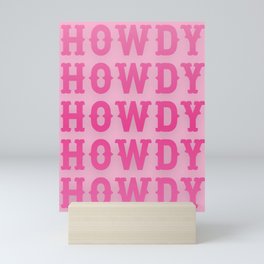Howdy - Pink Western Aesthetic Mini Art Print