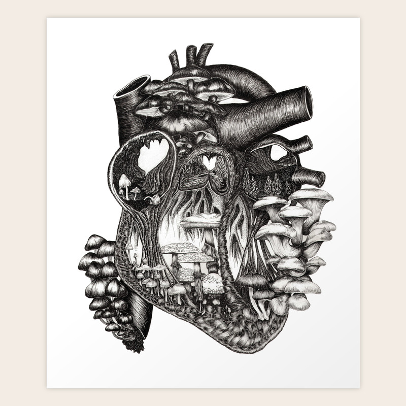 Magic Mushroom Heart Art Print By Megpaintshearts Society6 Mushroom drawing mushroom art tattoo illustration botanical illustration wolf dreamcatcher tattoo fungi nightmare before christmas tattoo mushroom tattoos tattoo project. magic mushroom heart art print by megpaintshearts