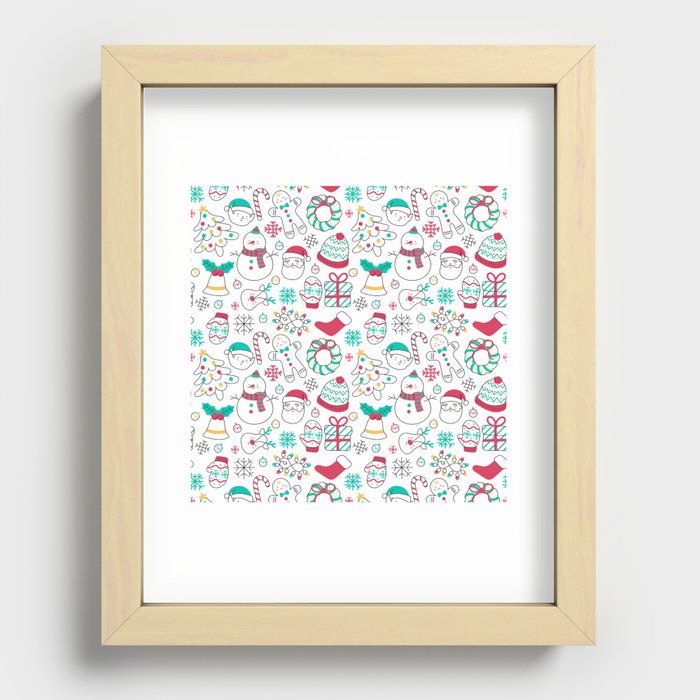 Christmas Pattern 40 Recessed Framed Print