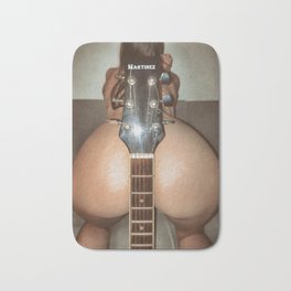 Erotic girl with guitar Bath Mat