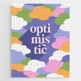 OPTIMISTIC in a sky full or RAINBOW CLOUDS Jigsaw Puzzle