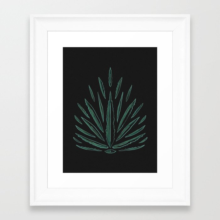 Agave Tequilana Plant Floral Framed Art Print