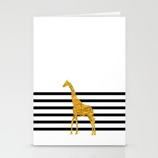 Gold Giraffe Stationery Cards