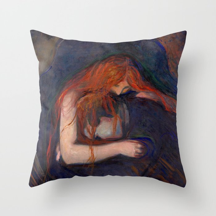 Edvard Munch Vampire Vampyr Throw Pillow