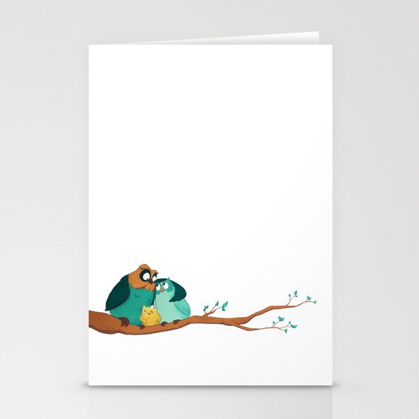 Owls family Stationery Cards