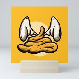 Angel Dump Turd Poo Poop Dookie Cartoon Mini Art Print