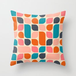 Retro Geometric Shapes Pattern Throw Pillow